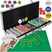 XXL Texas Holdem Poker Set 500 Alu Tructions. kofer