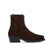 Tommy Jeans Škornji Tjw Suede Cowboy Boots EN0EN03142 Temno rjava