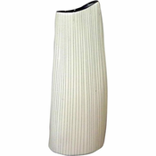 shumee Bež keramična vaza z rjavim robom 12,8x5x30,2 cm