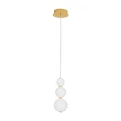 Bela/v zlati barvi kovinska LED viseča svetilka s steklenim senčilom o 10 cm Perla – Nova Luce
