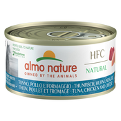 Ekonomično pakiranje Almo Nature HFC Natural 12 x 70 g - Tuna, piletina i sir