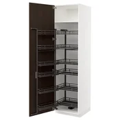 METOD Visoki element s izvlacnim fiokama, bela/Sinarp smeda, 60x60x220 cm