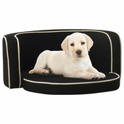 Greatstore Zložljiv pasji kavč črn 76x71x30 cm s platneno pralno blazino