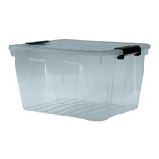 slomart Plast Team Home Box 30L posoda s pokrovom, prozorno siva