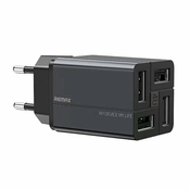 REMAX omrežni polnilec, rp-u43, 4x usb, 3,4a (črn)