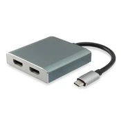 Equip USB Type C to 2 x HDMI Female Adapter