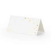 PartyDeco Kartica z imenom - Zlate zvezde 10 kosov