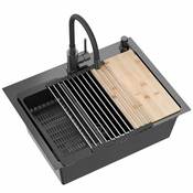 Jekleno pomivalno korito LUKE 110 WORKSTATION Black