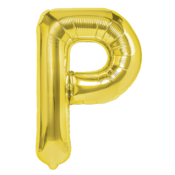 Zlati folijski balon črka P 40 cm