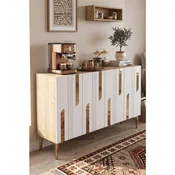 Hanah Home komoda Nota 120, 120 cm, hrast Sapphire / bela / zlatna