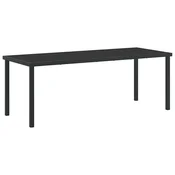 Vidaxl Vrtna miza Črna 200 x 80 x 73 cm Kovina