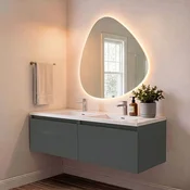 Skye Decor Set kupatilskog ormarica sa umivaonikom i ogledalom, 2 dela, Antracit
