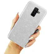 GS Bleščeč ovitek za Samsung Galaxy A6+ Plus 2018, srebrn