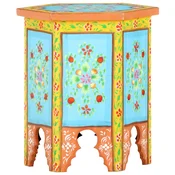 Vidaxl Ročno barvana stranska mizica večbarvna 38x33x42 cm mangov les