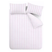 Bela/rožnata podaljšana posteljnina za zakonsko posteljo 230x220 cm Stripe Tease – Sassy B