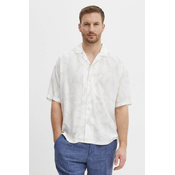 Košulja BOSS za muškarce, boja: bijela, relaxed, 50514443