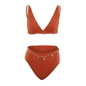 Trendyol Milla Ženski kupaci kostim Tbess26Bt00104, Smedi