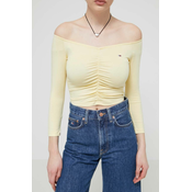 Bluza Tommy Jeans boja: žuta, bez uzorka