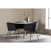 Venture Design Jedilna miza in stol Lycke z mizo Berit 110x75 cm, bež in črna