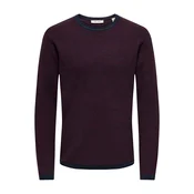 Only & Sons Pulover ONSERIC temno modra / rubin rdeča