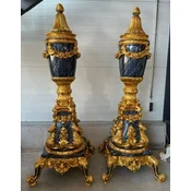 Casa Padrino baroque decorative vase set gold/black - Magnificent solid wood vases - Baroque furniture - Baroque decorative accessories - Noble and magnificent