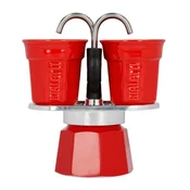 BIALETTI Bialetti Mini Express aparat za kavo rdeč 2tz + 2 skodelici