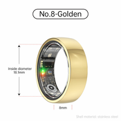 INF Pametni prstan R1000 Steel (nerjaveče jeklo) Gold 8, (21732749)