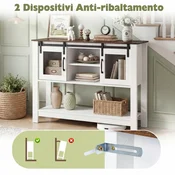 Costway Kuhinjski regal z 2 drsnima vratoma, bel