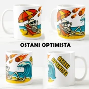 Keramicka šolja Ostani optimista (1 kom)