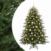 Vidaxl Umetna božična jelka z bučko 240 cm 300 LED Toplo bela