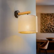 TK Lighting Stenna svetilka Deva Nature, tekstil, les - Dnevna soba/jedilnica - Skandinavski - bež, svetlo les, črno