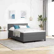 vidaXL LED Box Spring Postelja Svetlo siva in bela. 140 x 200 cm