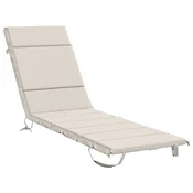 Vidaxl Blazina za ležalnik GEMERT 100% poliester Bela 200 x 50 x 3 cm