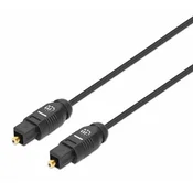 Kabel digitalni optični avdio Toslink MANHATTAN, 2xToslink S/PDIF moški, 3 m, črne barve