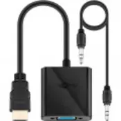 Goobay HDMI / VGA adapter [1x HDMI-vtič => 1x VGA-vtičnica, vtičnica 3.5 mm] črn Goobay