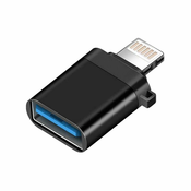 Adapter OTG Lightning na USB3.0 sa data transfer funkcijom/ crna