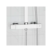 VIDAXL tuš set Thermostatic Shower Mixer Stainless Steel 201, s termostatsko armaturo, krom, stenska montaža
