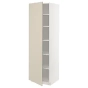 METOD Visoki element s policama, bela/Havstorp bež, 60x60x200 cm