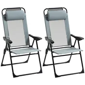 SONNENH Vrtni stol, jeklo, siva, 62 x 70 x 109 cm, naslonjalo, za vrt ali teraso