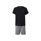 Emporio Armani Kratka pižama pegasto siva/črna