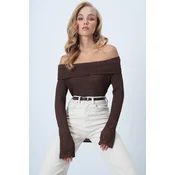 Trend Alacati Stili Ženska bluza Alc-X14579, Braon