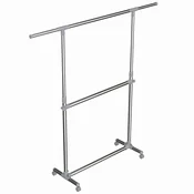 Songmics Oblečni regal 49x101x113 cm srebrn nastavljiv