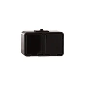 Schneider Dvojna hermetična vtičnica Cedar z/brez 16A IP44 črne barve NT-230H NT230H05