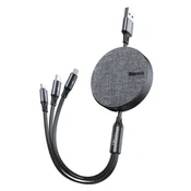 BASEUS USB kabel 3u1 Lightning/TipC/Micro 1,2 m sivi CAMLT-BYG1