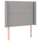 Vidaxl Vzglavje z ušesi svetlo sivo 93x16x118/128 cm blago
