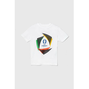Otroška bombažna kratka majica adidas Performance UEFA Euro 2024 bela barva