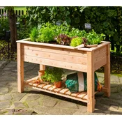 Wooden raised bed Emily with a storage shelf