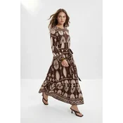 Trendyol Modest Ženska haljina Tctss26Eb00165, Smeda