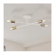 Pritrjen lestenec CAMBRIDGE 4xE27/15W/230V medenina/bela