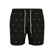 Urban Classics Kratke kopalne hlače črna/bela